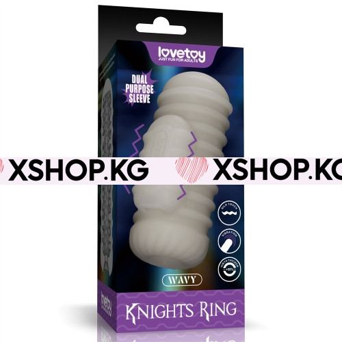 Насадка-мастурбатор 2 в 1 с вибрацией "Knights Ring Wavy"