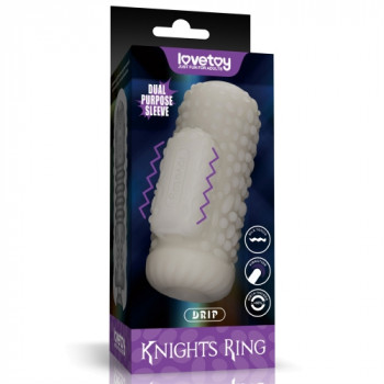 Насадка-мастурбатор 2 в 1 с вибрацией "Knights Ring Drip"