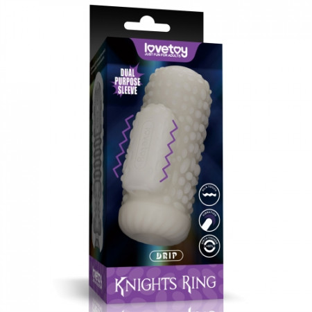 Насадка-мастурбатор 2 в 1 с вибрацией "Knights Ring Drip"