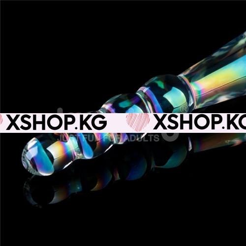 Универсальный стеклянный блестящий рельефный стимулятор "Twilight Gleam Rising Ripples" 