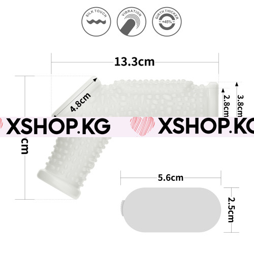 Насадка на член и на мошонку с вибрацией и открытой головкой "Knight Drip"