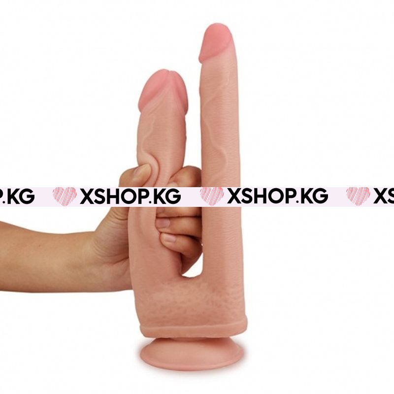Фаллоимитатор сгибающийся для двойного проникновения на присоске "Skinlike Soft Dong" 