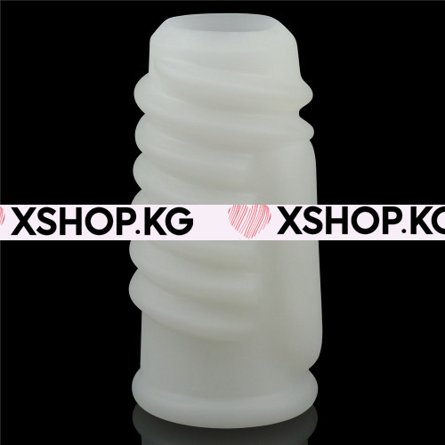 Насадка на член с вибрацией и открытой головкой "Knight Spiral"