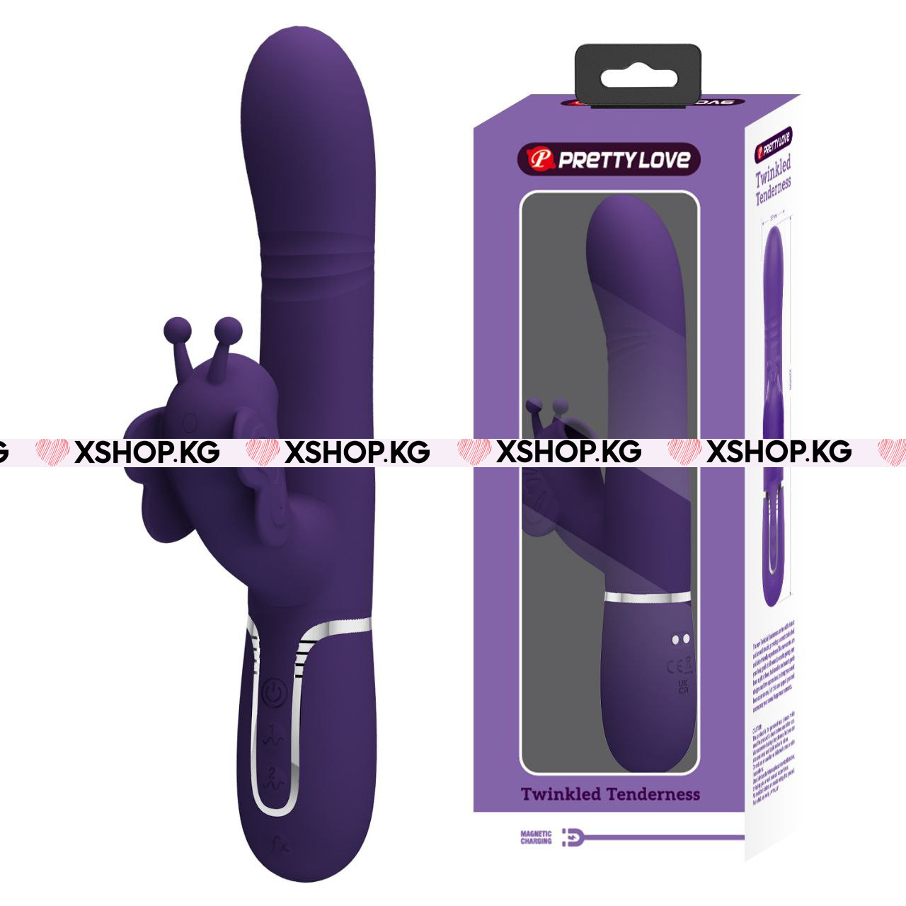 Вибратор с клиторальной стимуляцией в виде бабочки "Pretty Love Ridgely"