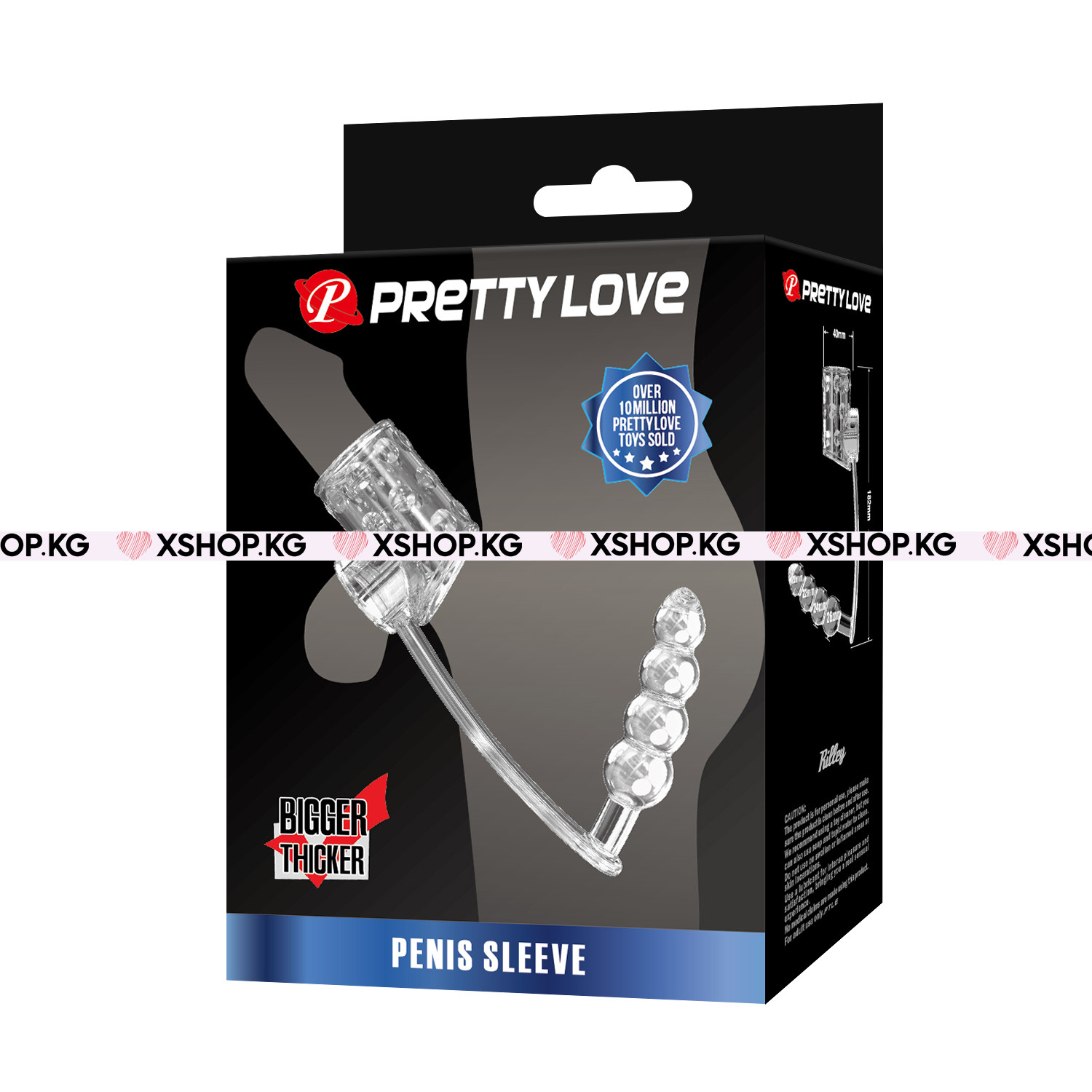 Стимулирующая Насадка на член с кольцом для мошонки, с открытой головкой и с рифленным анальным стимулятором "Pretty Love Rilley"