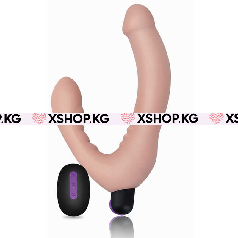 Женский страпон с дистанционным пультом управления и вибрацией "iJoy Strapless Strap-On" 