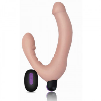 Женский страпон с дистанционным пультом управления и вибрацией "iJoy Strapless Strap-On" 