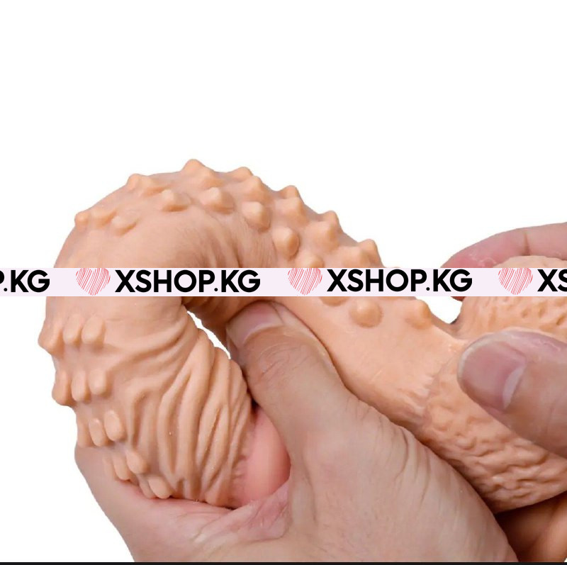 Реалистичный фаллоимитатор на присоске с стимулирующими шипами на стволе "Enduro blaster 9,0"