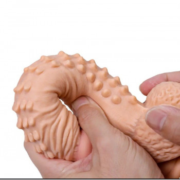 Реалистичный фаллоимитатор на присоске с стимулирующими шипами на стволе "Enduro blaster 9,0"