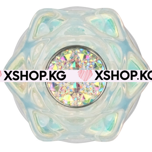 Анальная светящаяся силиконовая пробка со стразами "Gemoria"