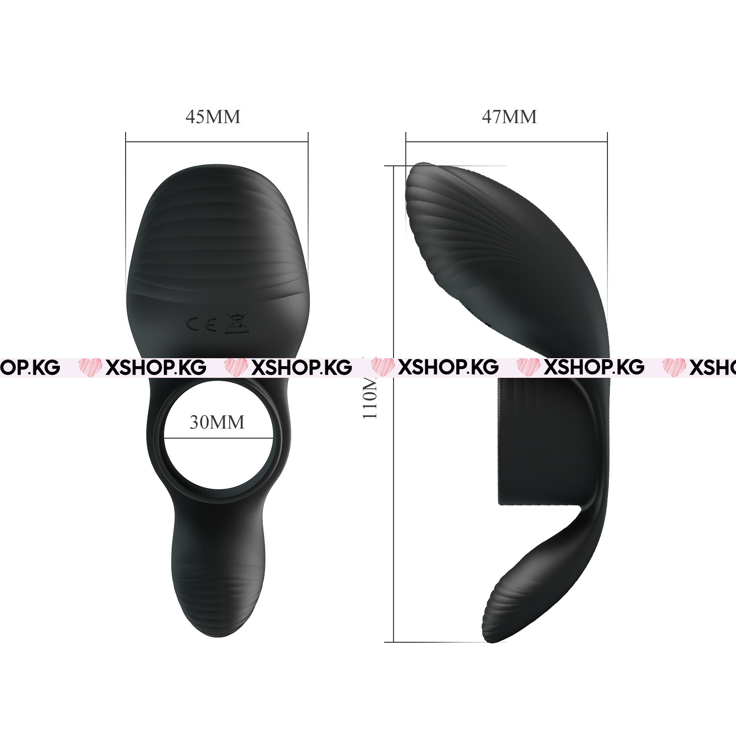 Эрекционное виброкольцо на член для стимуляции клитора "Pretty Love Penis sleeve"