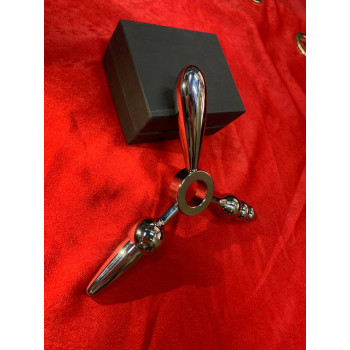 Металлическая анальная пробка 3 в 1 "Неожиданный сюрприз" Yeain SMGS086 