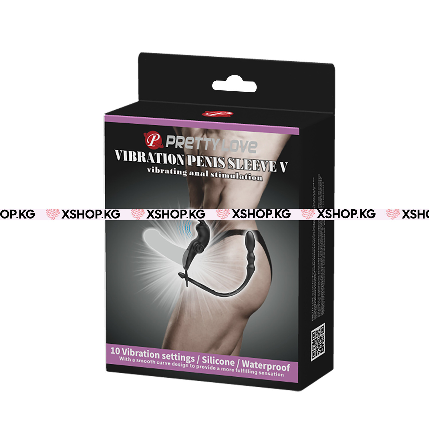 Эрекционное виброкольцо на член и рифленный анальный стимулятор "Pretty Love Penis sleeve 5"