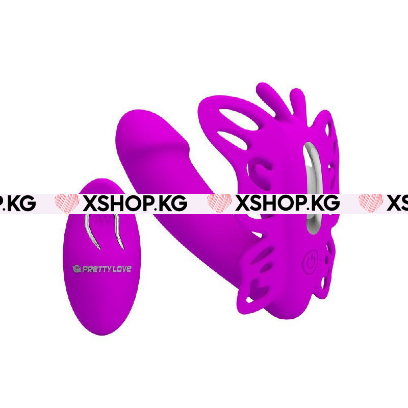 Вибростимулятор в виде бабочки с фаллосом "Pretty love Katherine"