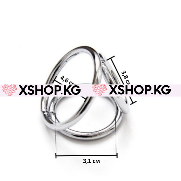 Зажимы на соски с тройным кольцом для члена и мошонки