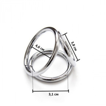 Зажимы на соски с тройным кольцом для члена и мошонки