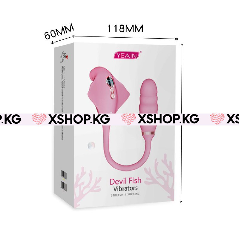 2 в 1 Виброяйцо и стимулятор клитора в виде язычка "Davil Fish"