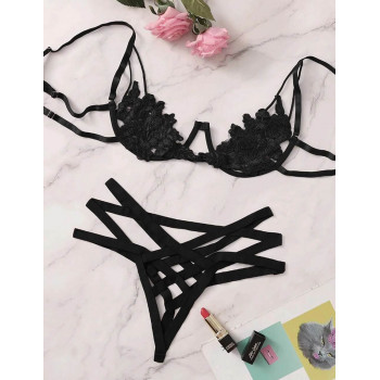 Сексуальный черный комплект белья R80978