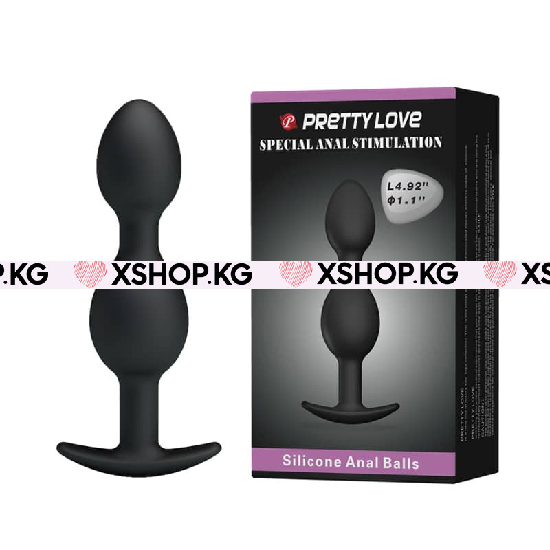Анальные силиконовые шарики со смещенным центром тяжести "Pretty Love Pitt"