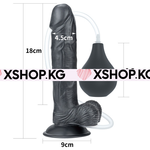 Афрофаллоимитатор на присоске с семяизвержением "Squirt extreme" 9,0" 