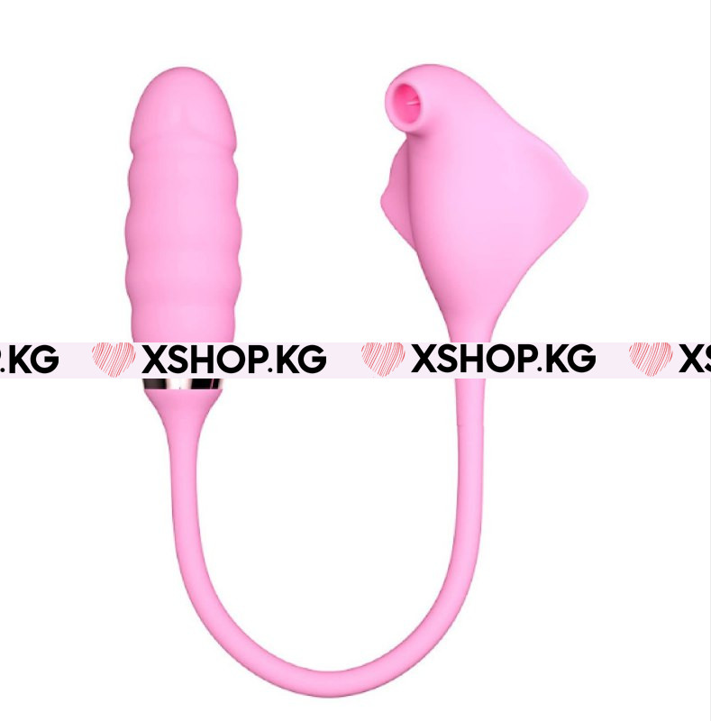 2 в 1 Виброяйцо и стимулятор клитора в виде язычка "Davil Fish"