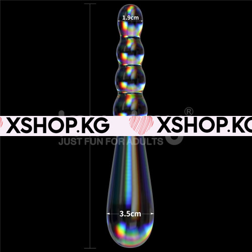 Универсальный стеклянный блестящий рельефный стимулятор "Twilight Gleam Rising Ripples" 