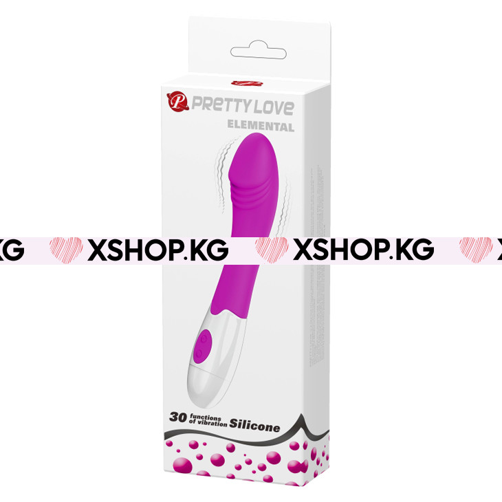 Вибратор на батарейках с выраженной головкой "Pretty Love Elemental"