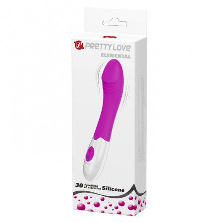 Вибратор на батарейках с выраженной головкой "Pretty Love Elemental"