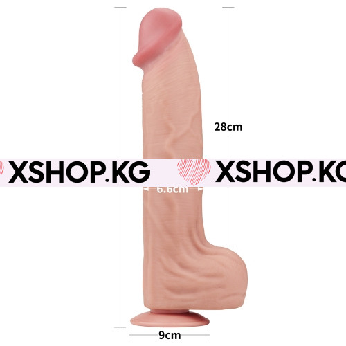 Супер огромный фаллоимитатор на присоске ''King Size Sliding Skin Dual Layer Dong" 14"
