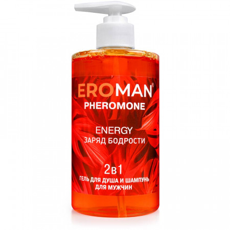 Мужской гель для душа и шампунь 2 в 1 с феромонами, 430 мл