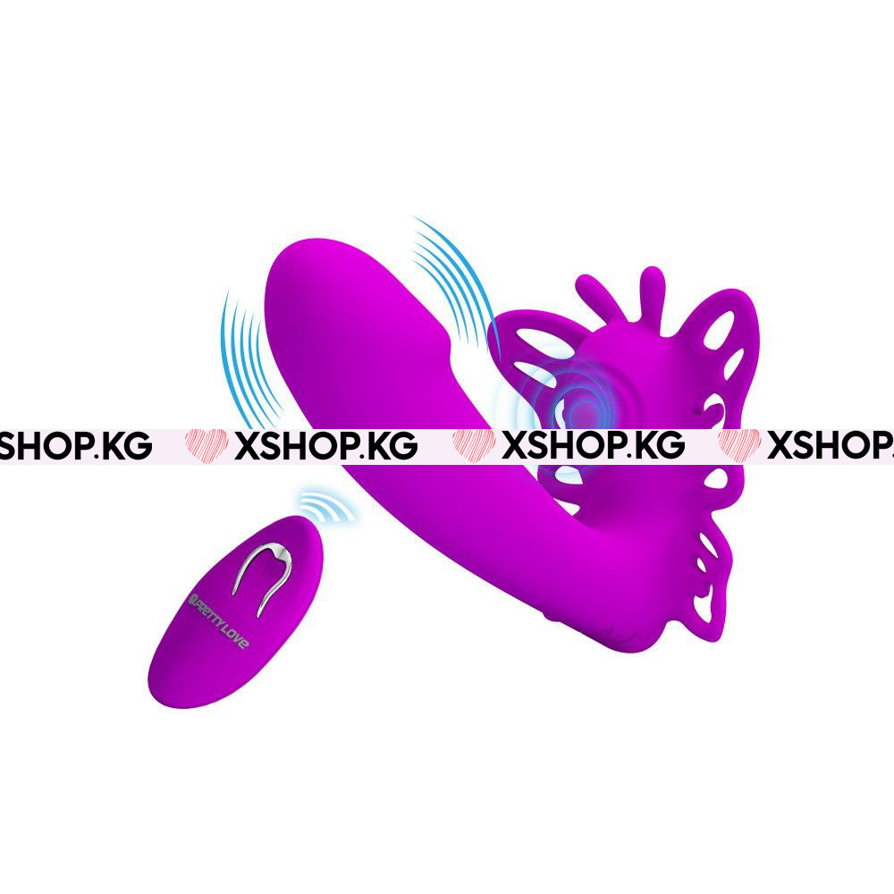Вибростимулятор в виде бабочки с фаллосом "Pretty love Katherine"