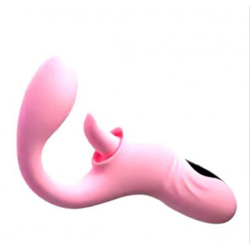 Гибкий вибратор для точки G c клиторальной стимуляцией "Sweet Tongue"