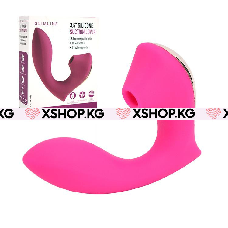 Вибратор с вакуумной стимуляцией клитора "Slimline"