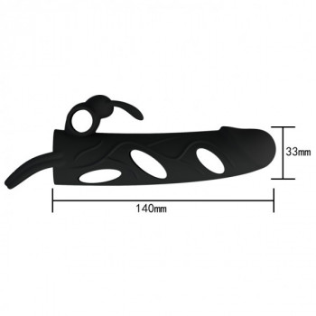 Насадка на член с кольцом для мошонки и вибрацией "Pretty Love"