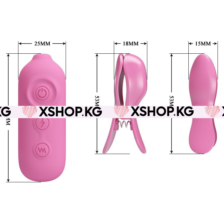 Зажимы на соски с вибрацией и электростимуляцией "Pretty Love Romantic Wave2"