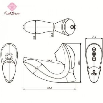 Вибратор с вакуумной стимуляцией клитора "Slimline"