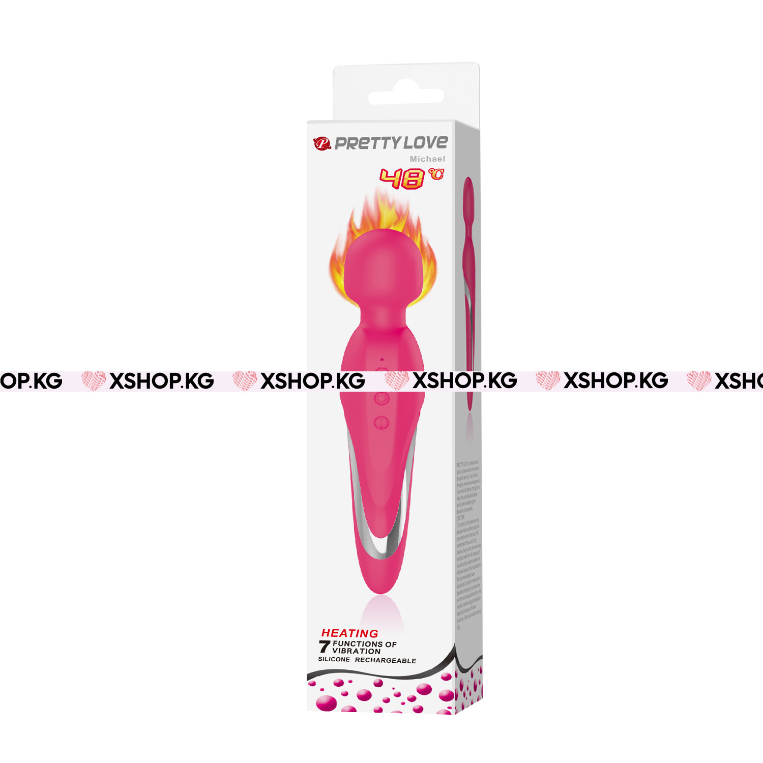 Нагревающийся, перезаряжаемый вибромассажер микрофон "Pretty Love Michael"