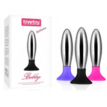 Металлическая анальная пробка с присоской "Bobby" 