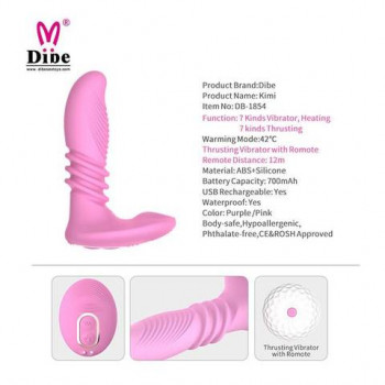 Вибратор с пультом и нагревающейся головкой "Dibe Kimi"