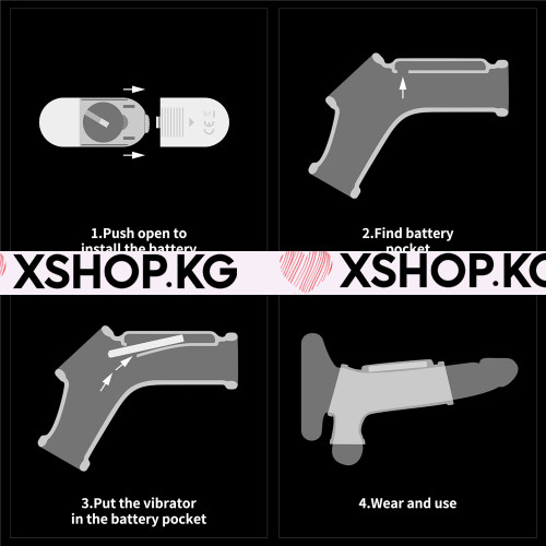 Насадка на член и на мошонку с вибрацией и открытой головкой "Knight Drip"