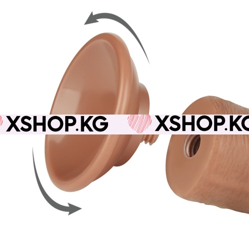 Двухслойный реалистичный фаллоимитатор со скользящей кожей на присоске без мошонки "Sliding skin 8'0"
