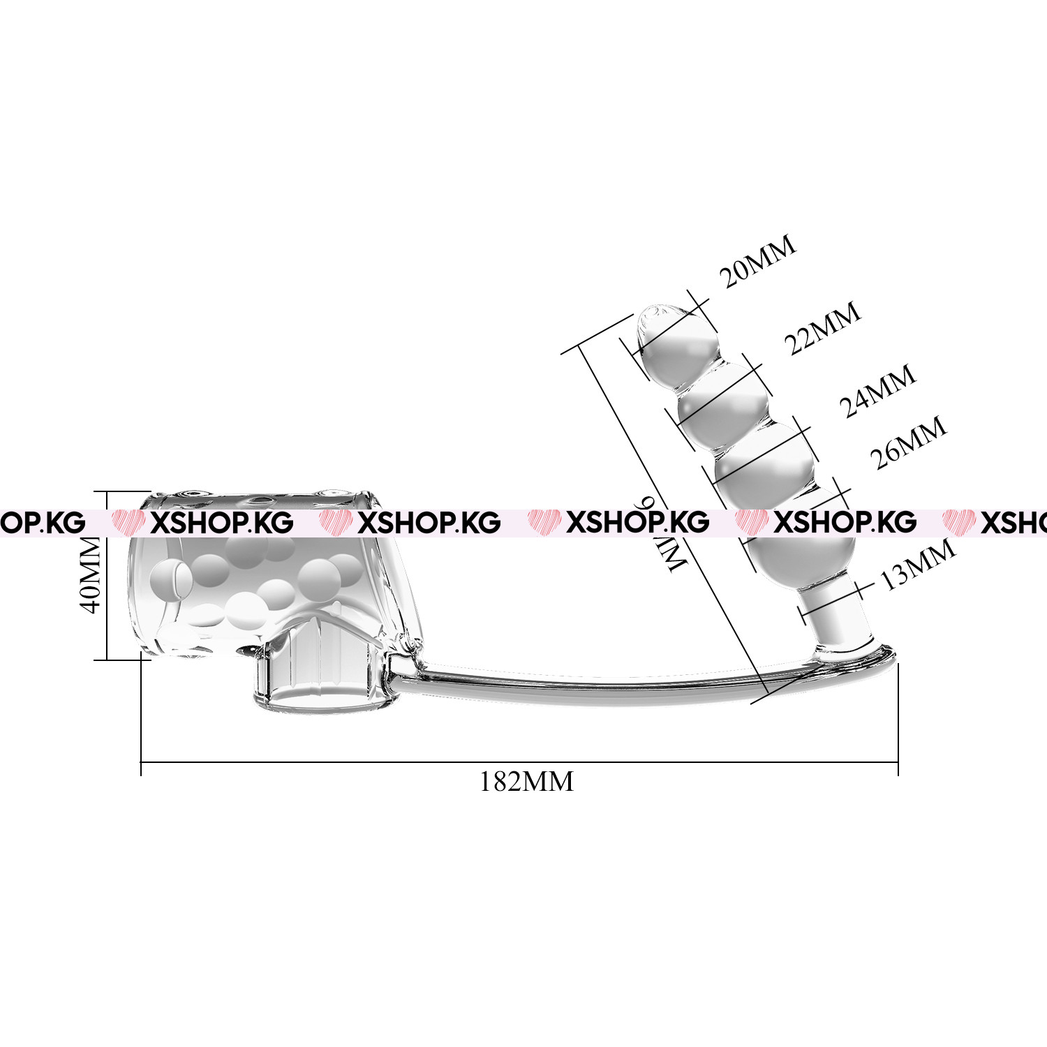 Стимулирующая Насадка на член с кольцом для мошонки, с открытой головкой и с рифленным анальным стимулятором "Pretty Love Rilley"