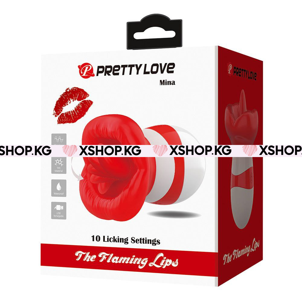 Оральный вибростимулятор в виде ротика с язычком "Pretty Love Mina"