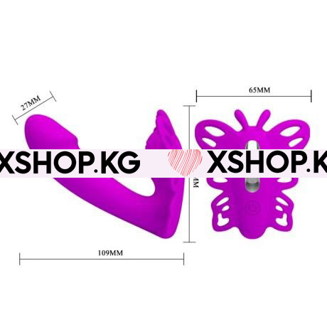 Вибростимулятор в виде бабочки с фаллосом "Pretty love Katherine"