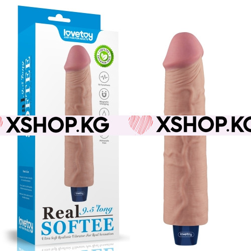 Перезаряжаемый фаллоимитатор с вибрацией "Real Softee" 9,5''