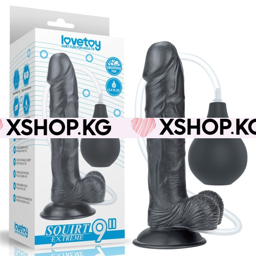 Афрофаллоимитатор на присоске с семяизвержением "Squirt extreme" 9,0" 