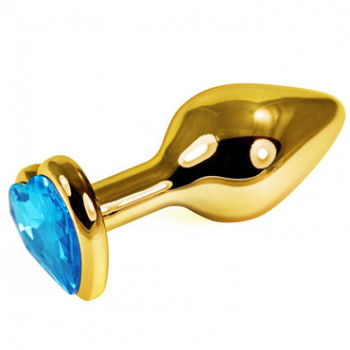 Анальная пробка "Heart" золотая, 8.5 см
