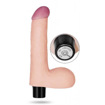 Реалистичный Фаллоимитатор с вибрацией и мошонкой "Real Softee" 8,0" 