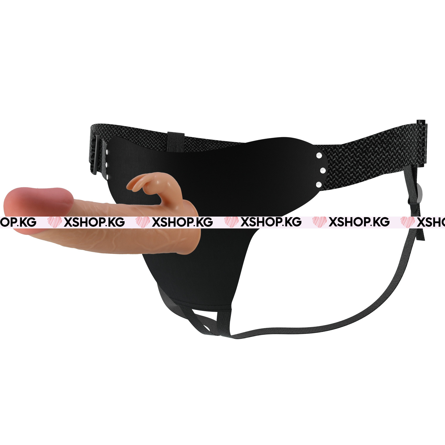 Мужской полый страпон с отростком для стимуляции клитора "Pretty Love Mavis" 7,4"