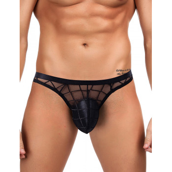 Мужские сексуальные прозрачные черные плавки MP234 